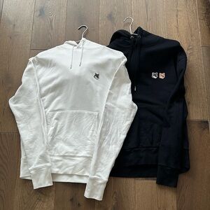 Maison Kitsune, Size M, 2 hoodie bundle in black and white